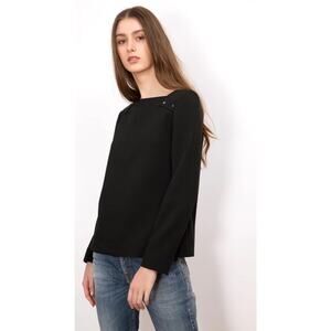 COP COPINE PARIS Sabik Square Neck Studded Crepe Top YOOX Garmentory 40 L $300